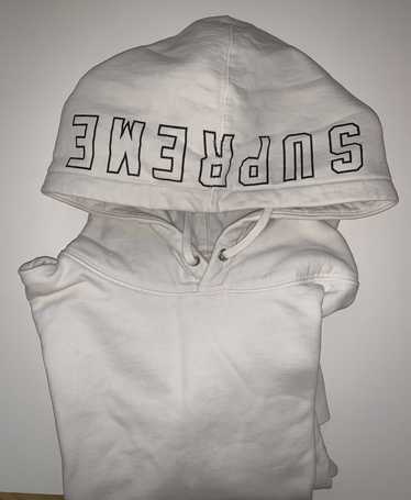 Supreme Rare Supreme SS16 overdyed hoodie off whi… - image 1