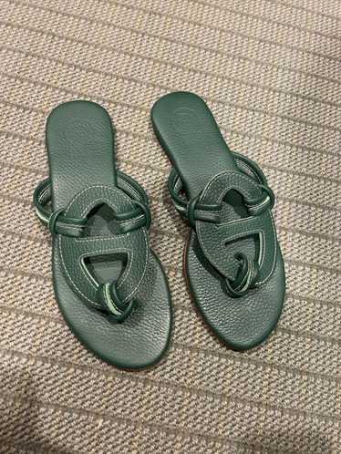 Designer Green Genuine Leather sandals hand made i