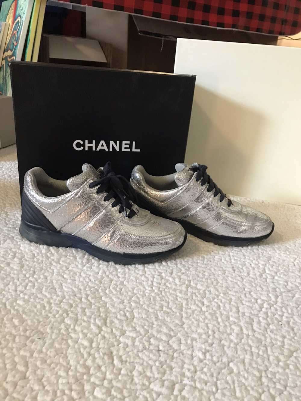 Chanel Silver Chanel Trainer - image 2