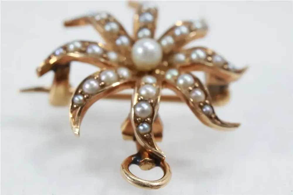 Vintage 14K Gold Pearl Pendant/Brooch - image 5