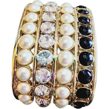 Signed St John Pearl Cuff Bracelet [A-1723] - image 1