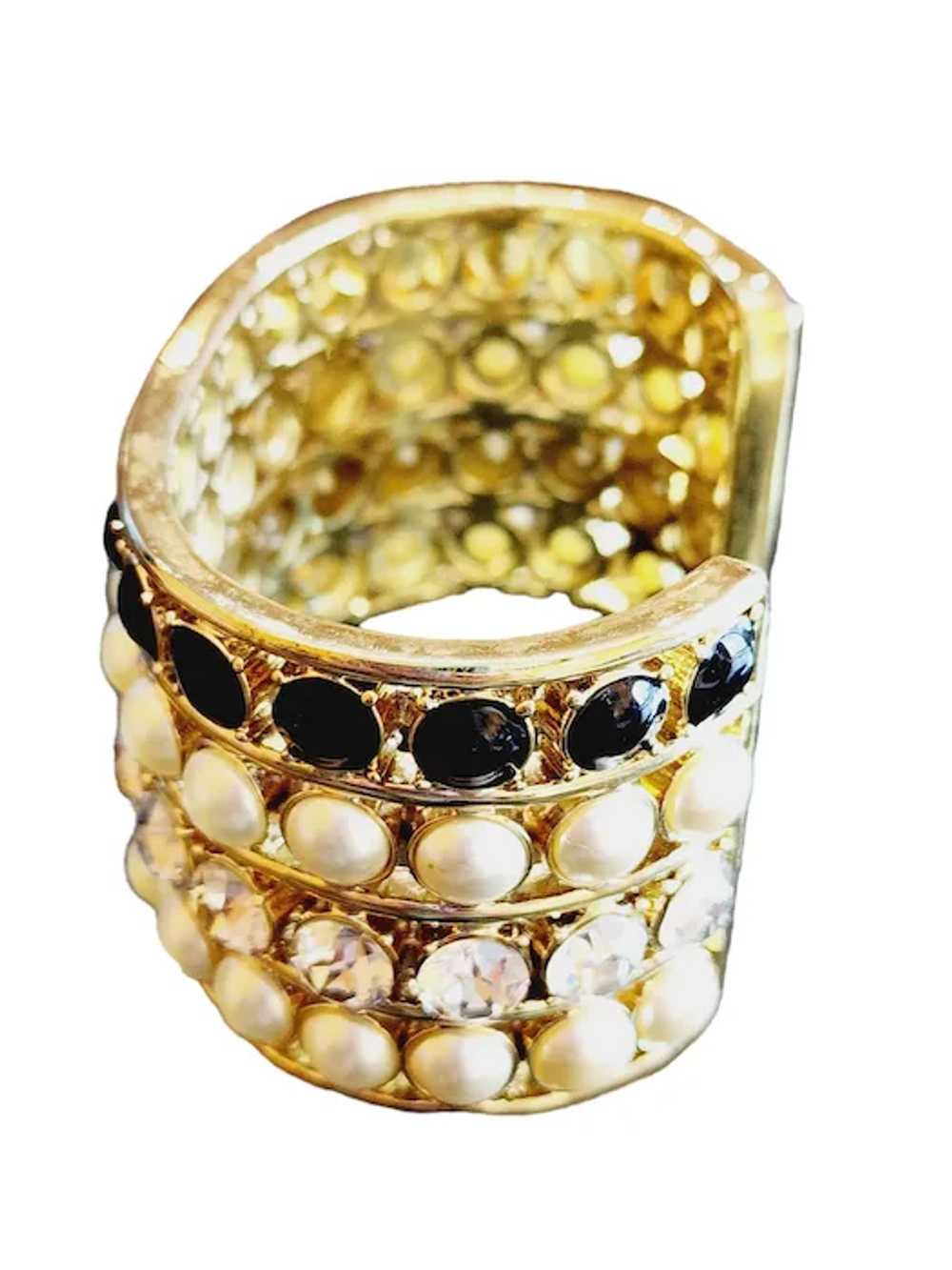 Signed St John Pearl Cuff Bracelet [A-1723] - image 3