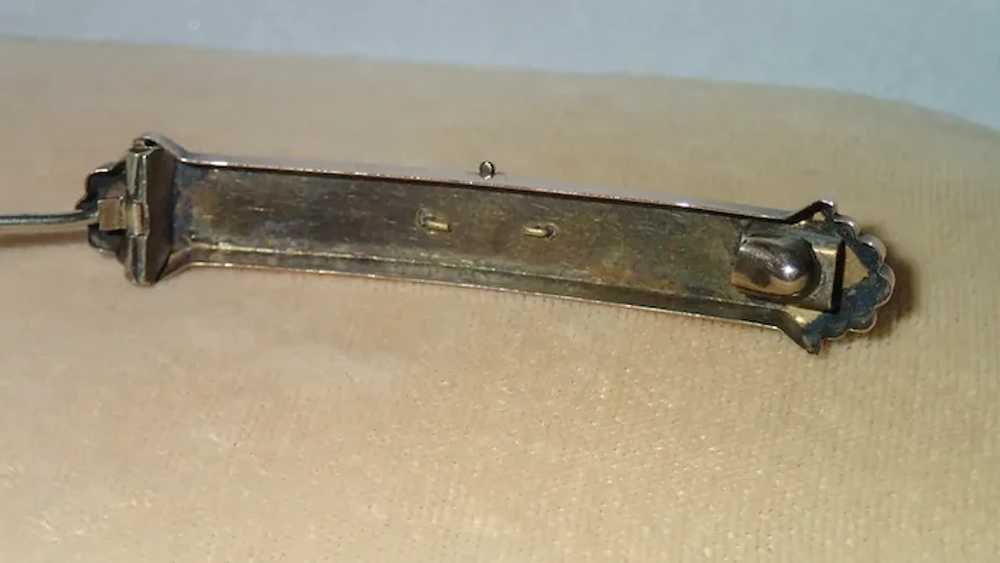 Antique 10K & Garnet Bar Pin - image 11