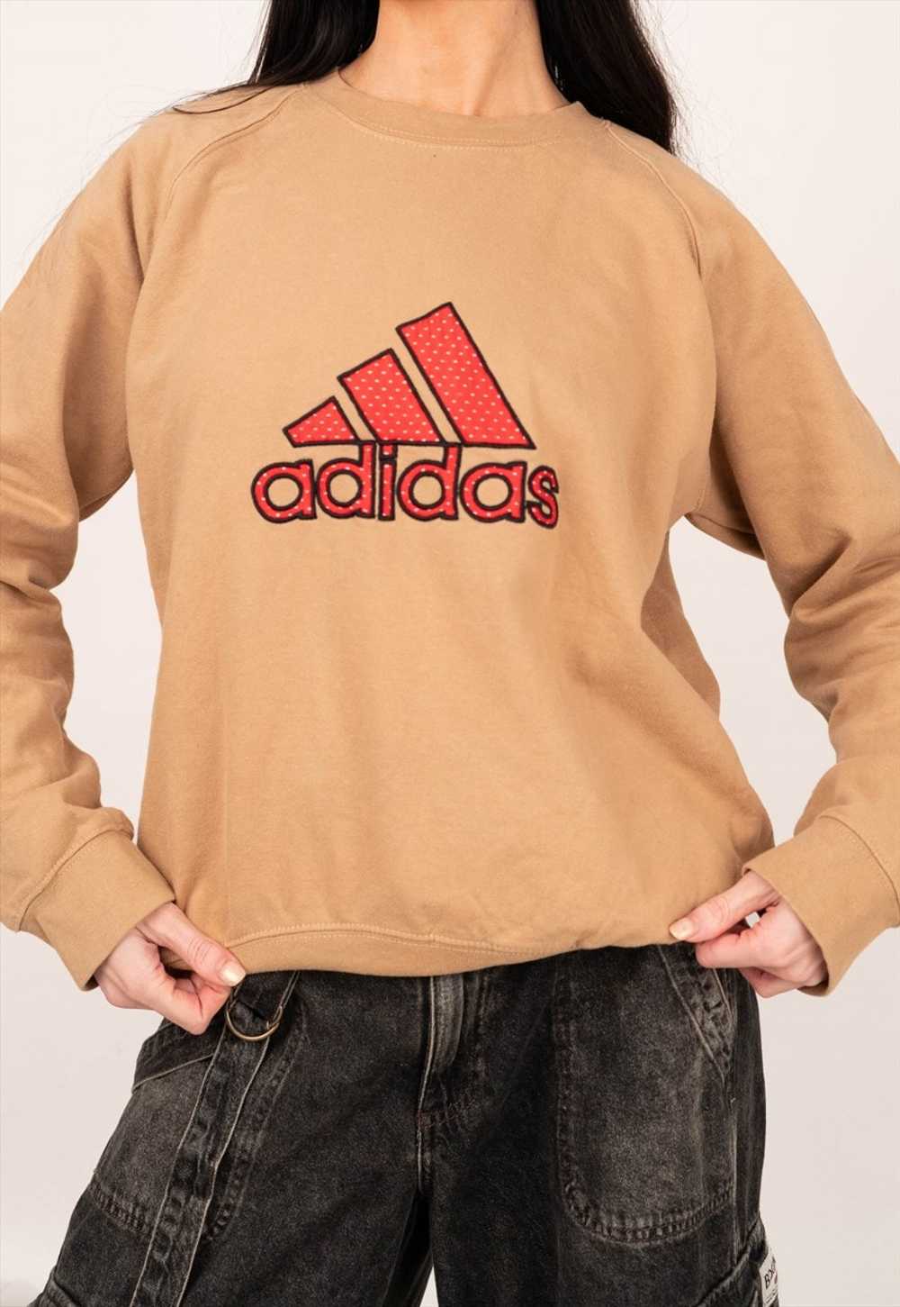 Vintage 00s Adidas Tan & Red Spell Out Sweatshirt - image 4