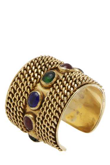 Gold & Multicolor Gripoix Cuff Bracelet - image 1