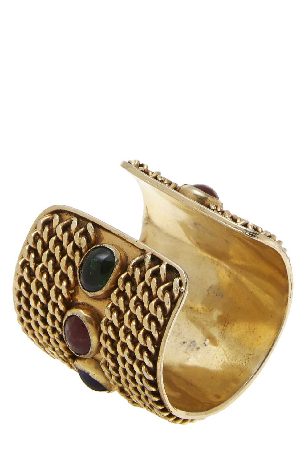 Gold & Multicolor Gripoix Cuff Bracelet - image 3