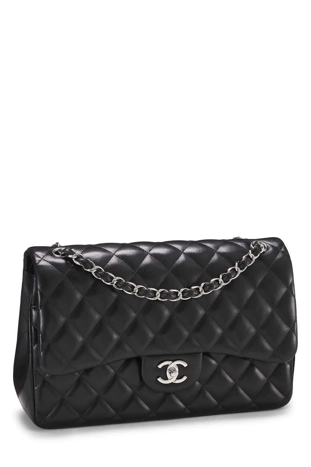 Black Quilted Lambskin New Classic Double Flap Ju… - image 2