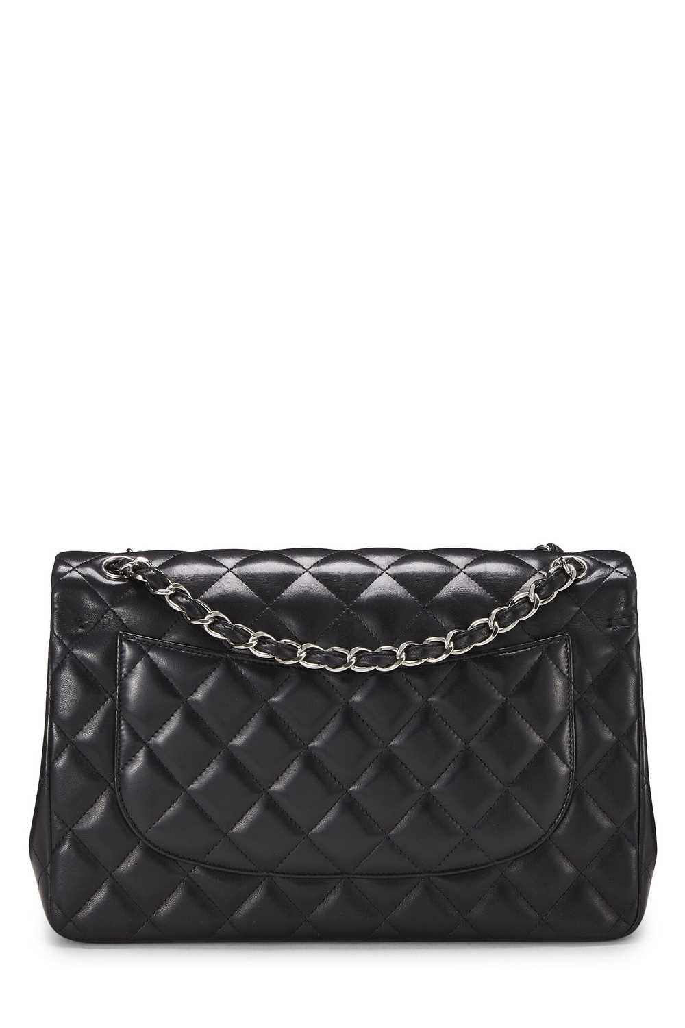 Black Quilted Lambskin New Classic Double Flap Ju… - image 4