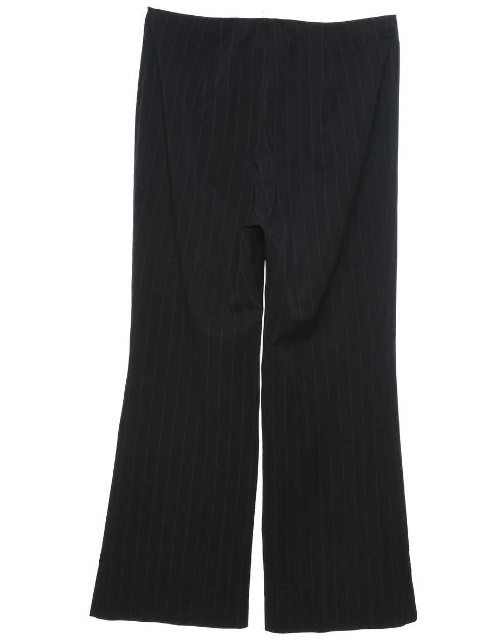 Black Striped Wide Leg Trousers - W34 L30 - image 2