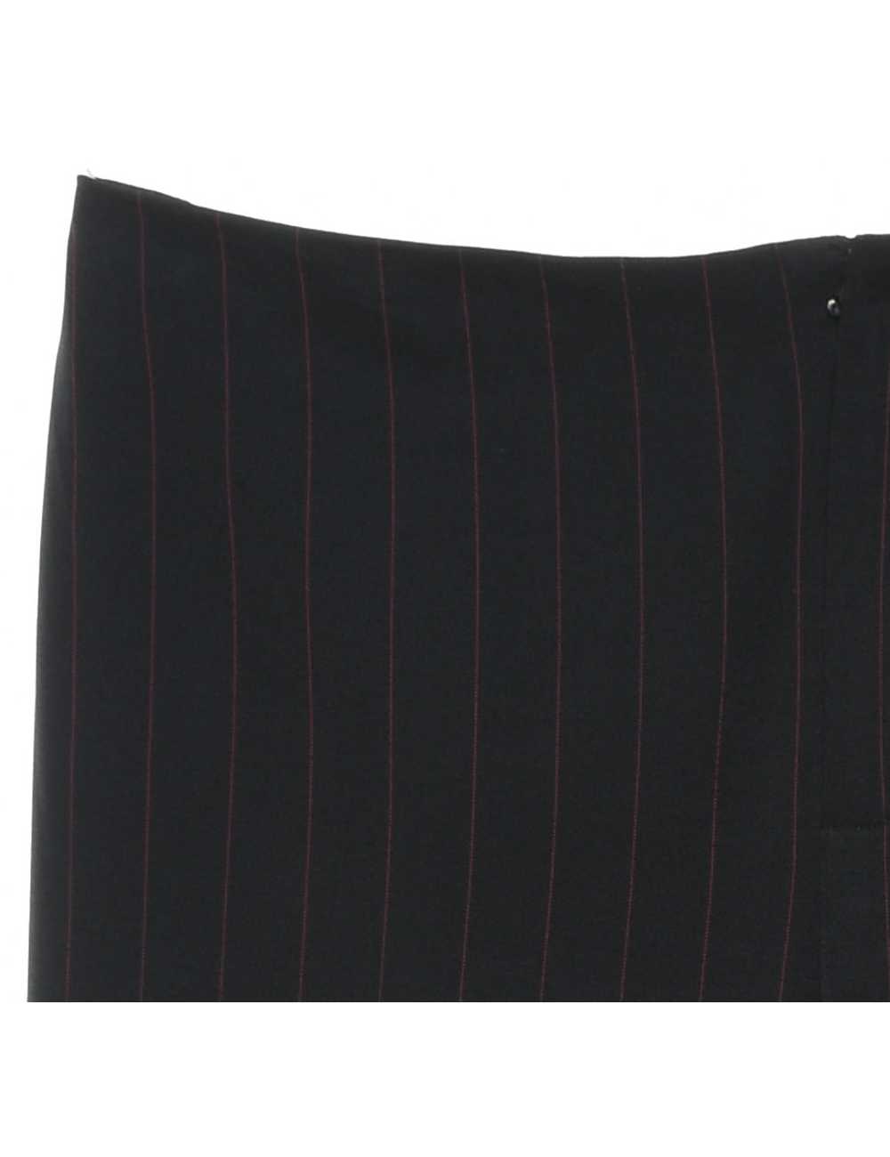 Black Striped Wide Leg Trousers - W34 L30 - image 3