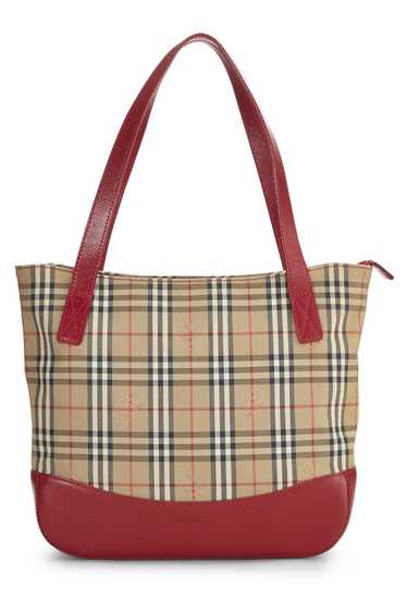 Red Haymarket Check Canvas Tote Small