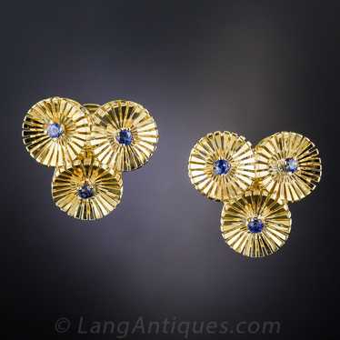 Mid-Century Sapphire Earrings - image 1