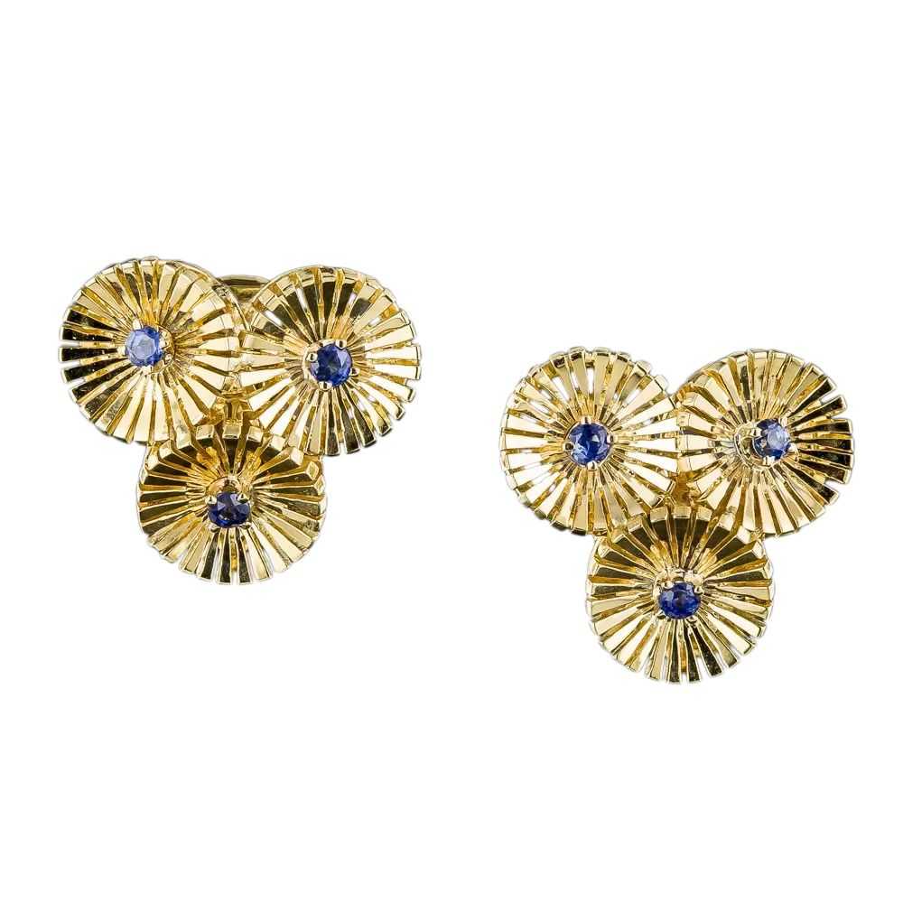 Mid-Century Sapphire Earrings - image 2