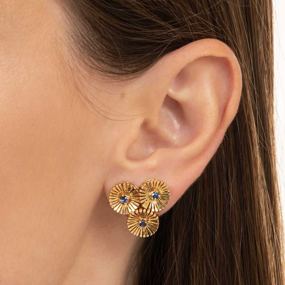 Mid-Century Sapphire Earrings - image 3