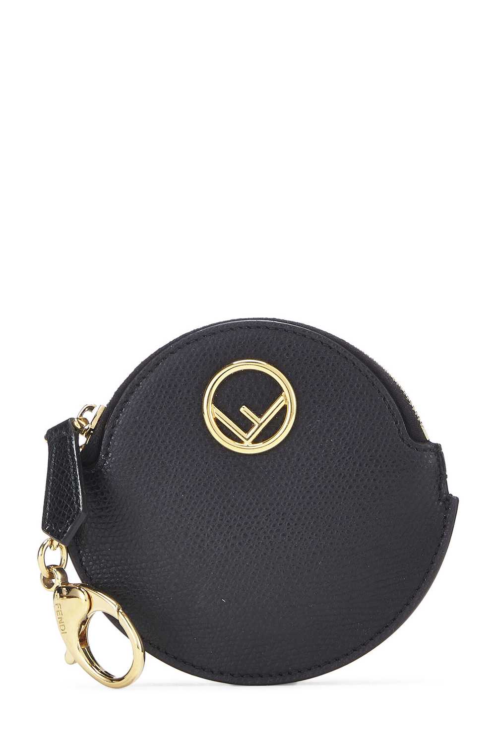 Black Leather Round Coin Purse - image 1