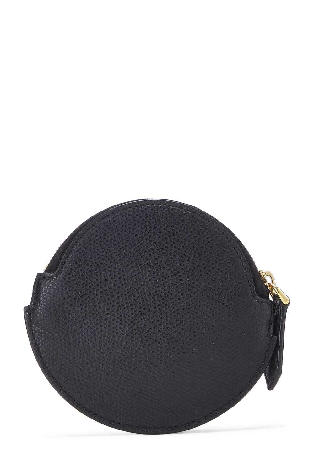 Black Leather Round Coin Purse - image 3