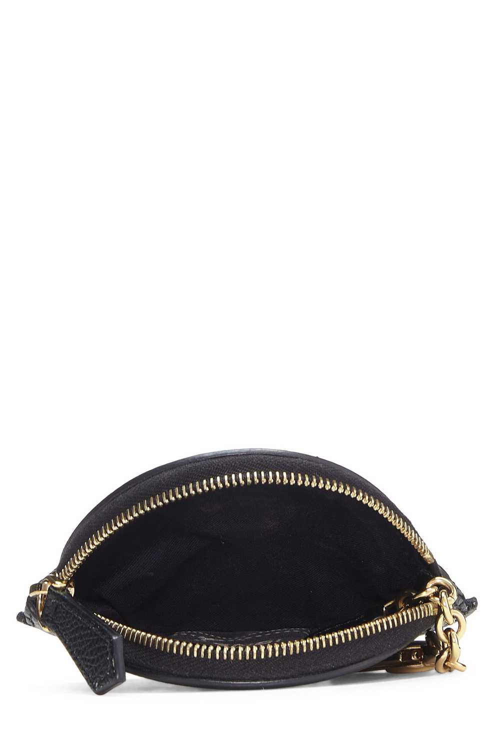 Black Leather Round Coin Purse - image 4