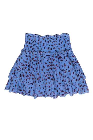 Parker - Blue Floral Print Tiered Mini Skirt Sz S