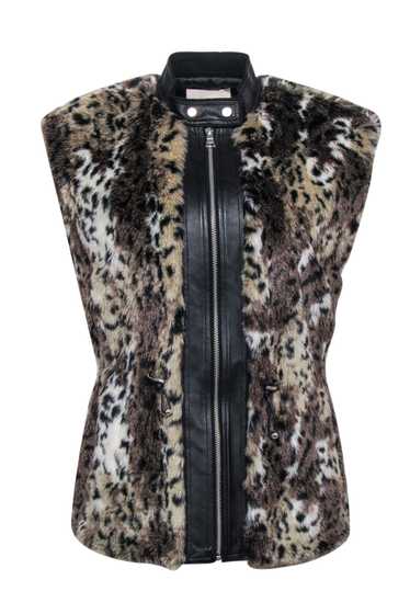 Rebecca Taylor - Leopard Print Faux Fur Vest Sz 2