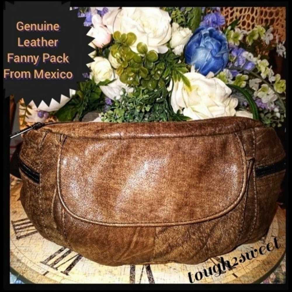 VINTAGE "1980" GENUINE LEATHER FANNY PACK FROM ME… - image 12
