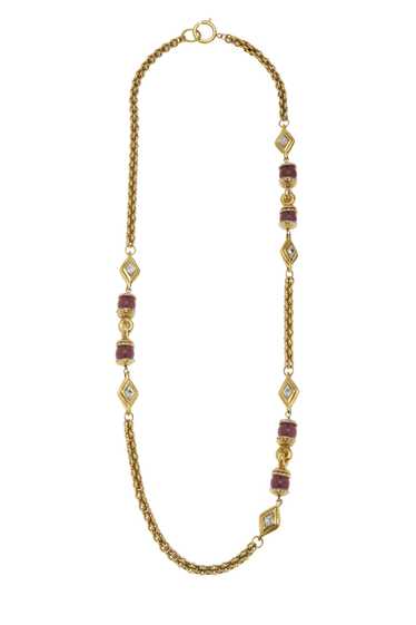 Purple & Gold Gripoix Crystal Link Necklace