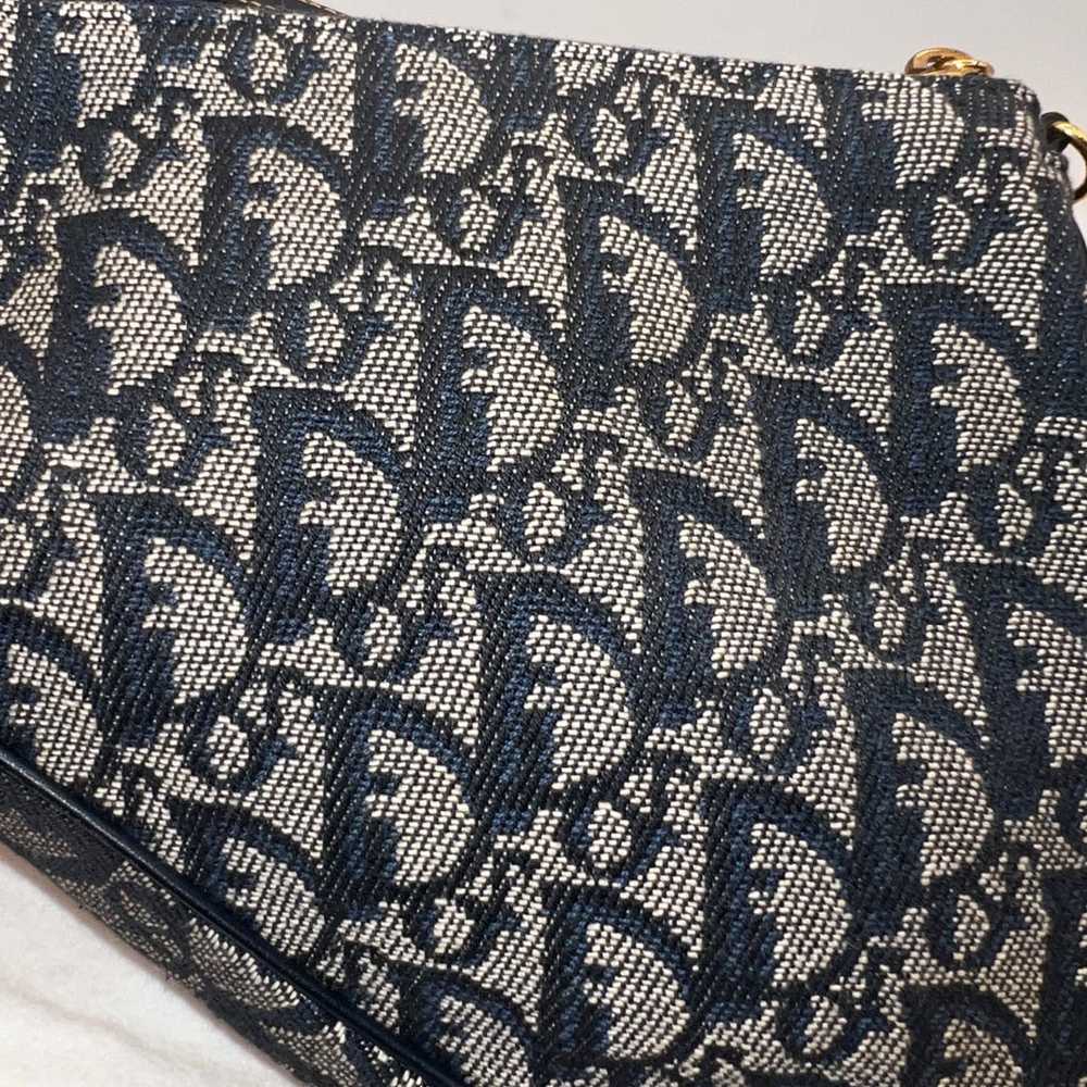 CHRISTIAN DIOR Monogram Mini Saddle Pochette Navy - image 9