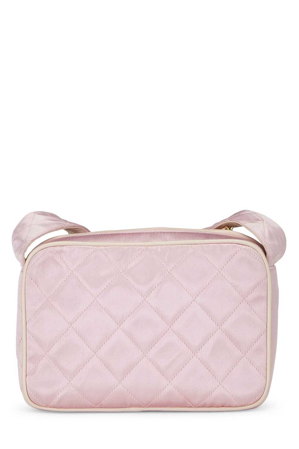 Pink Quilted Satin 'CC' Shoulder Bag Small - image 6