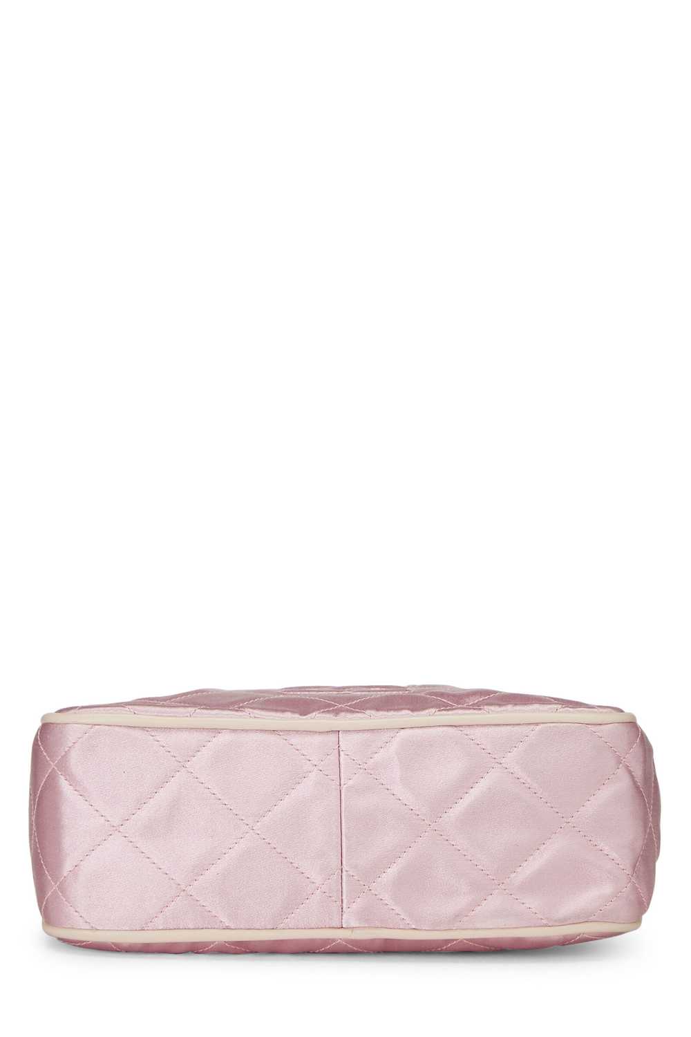 Pink Quilted Satin 'CC' Shoulder Bag Small - image 7
