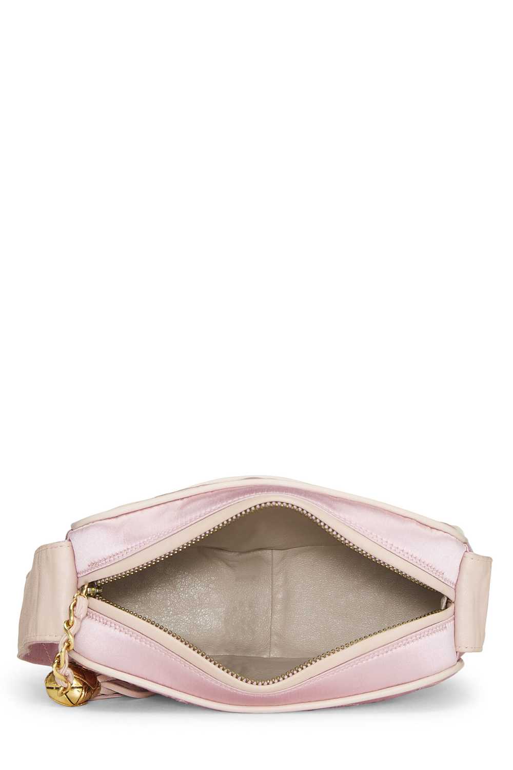 Pink Quilted Satin 'CC' Shoulder Bag Small - image 8