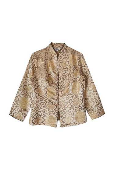 Silk qipao jacket - Chinese jacket in bronze silk 