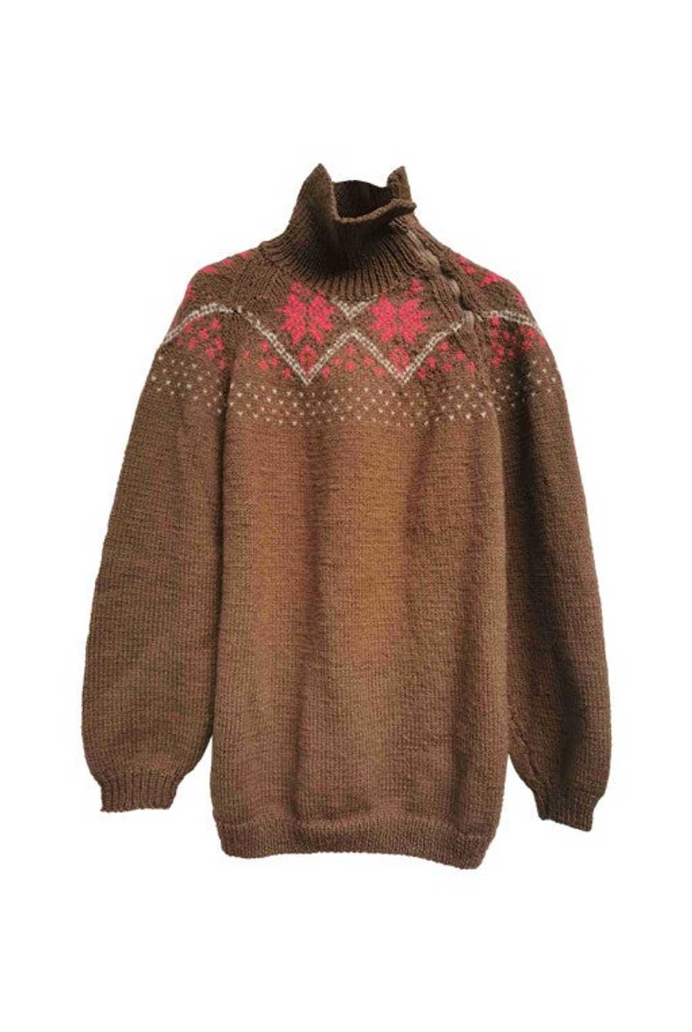 Woolen sweater - Handmade wool sweater Zip collar - image 1