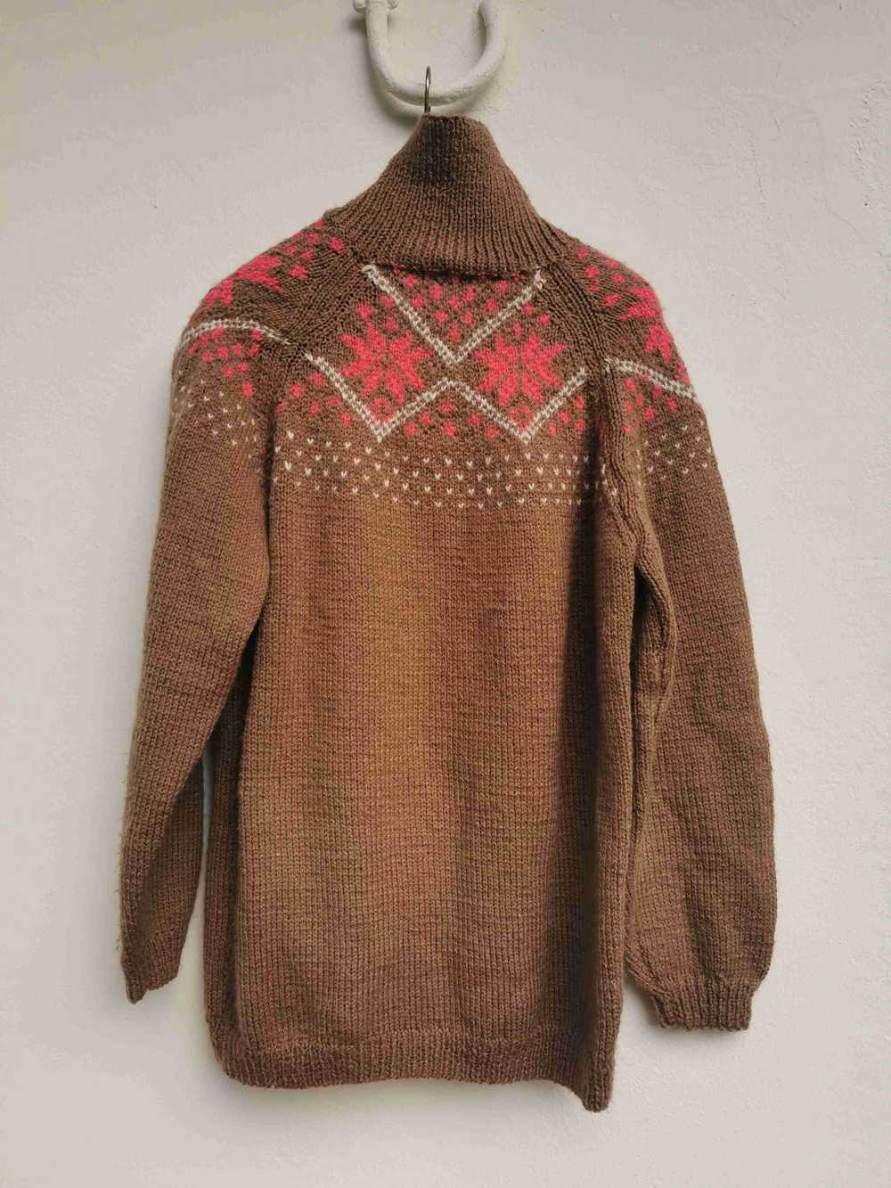 Woolen sweater - Handmade wool sweater Zip collar - image 4