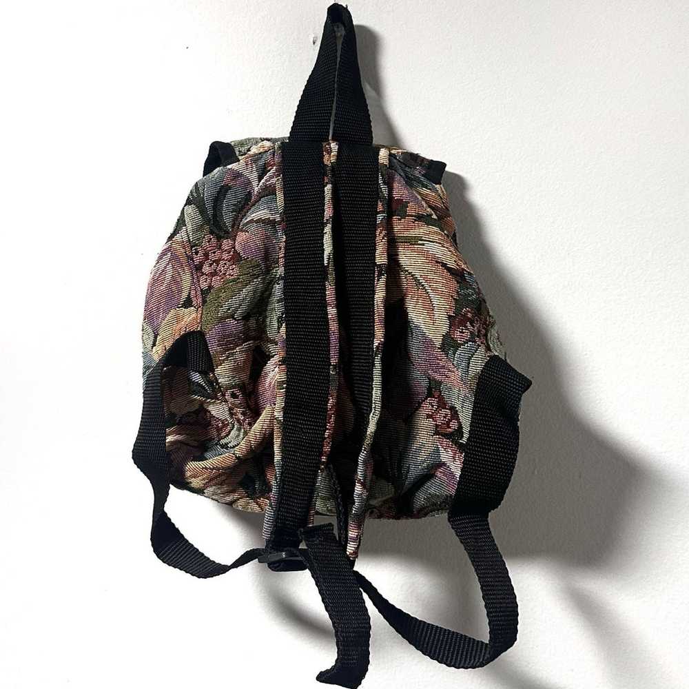 Vintage Trade Routes Floral Tapestry Mini Backpac… - image 2