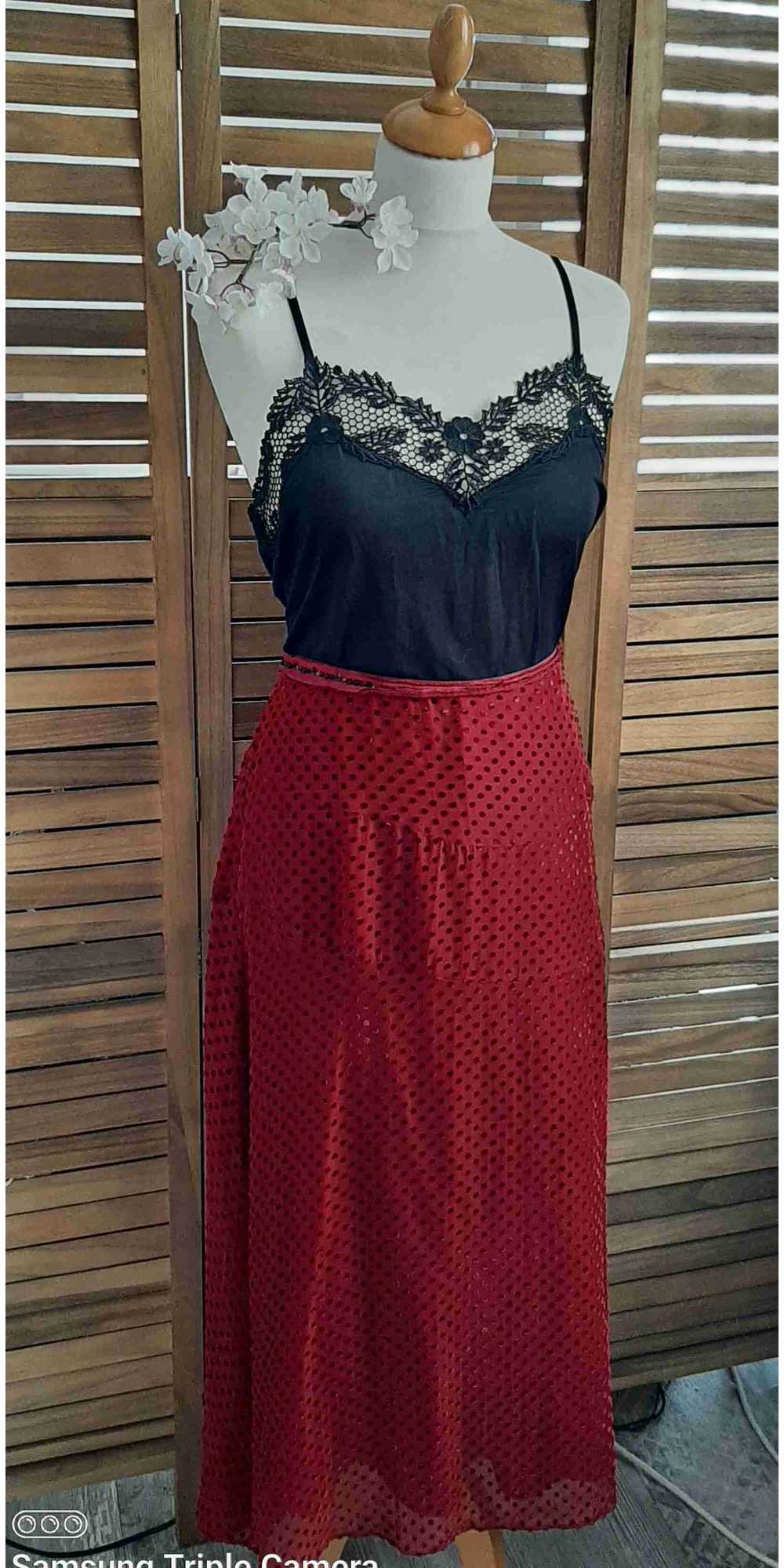 Polka dot skirt - Long silk skirt Fully lined, Bo… - image 2