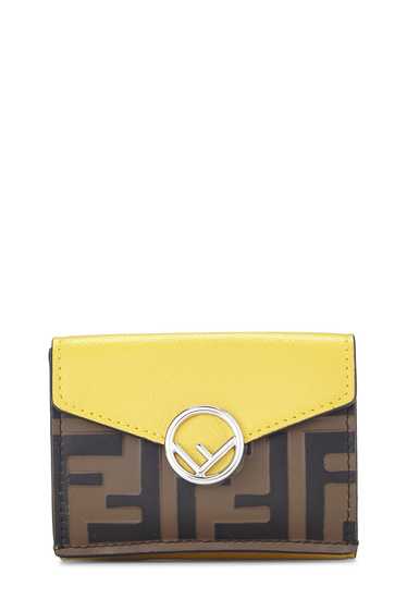Yellow Leather 'F is Fendi' Compact Wallet