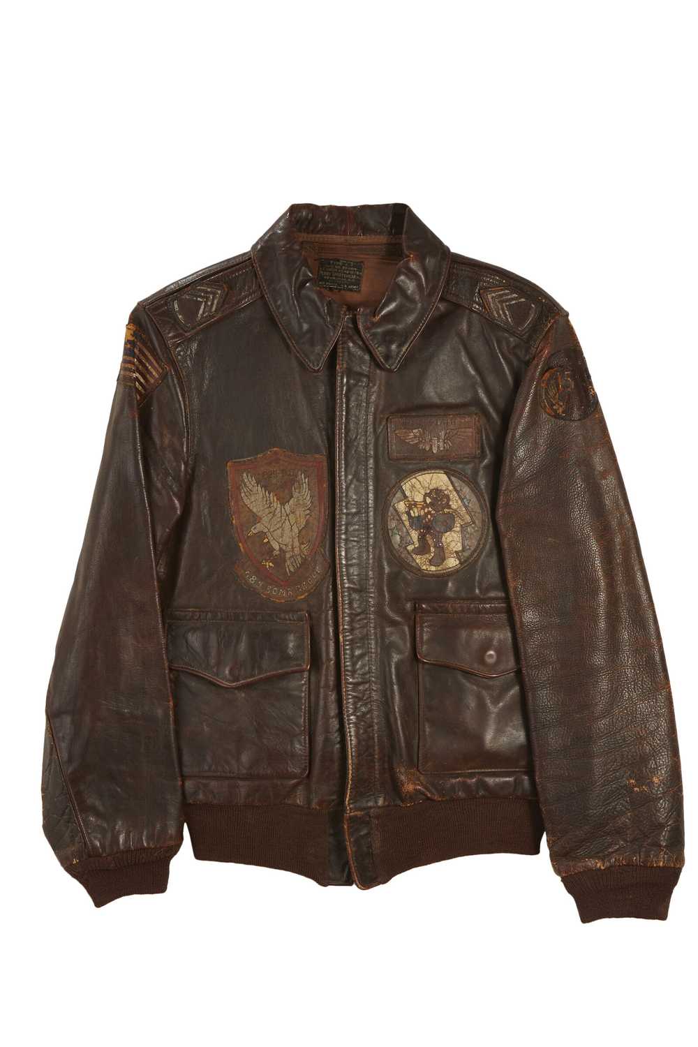 Brown Leather WWII 485th Division A-2 Leather Jac… - image 1