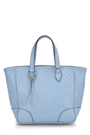 Blue Microguccissima Leather Bree Top Handle Small