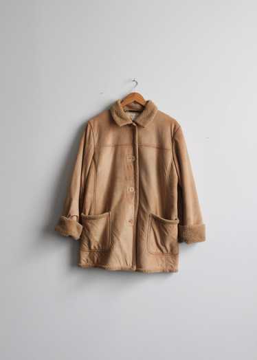 longline honey brown sherpa coat