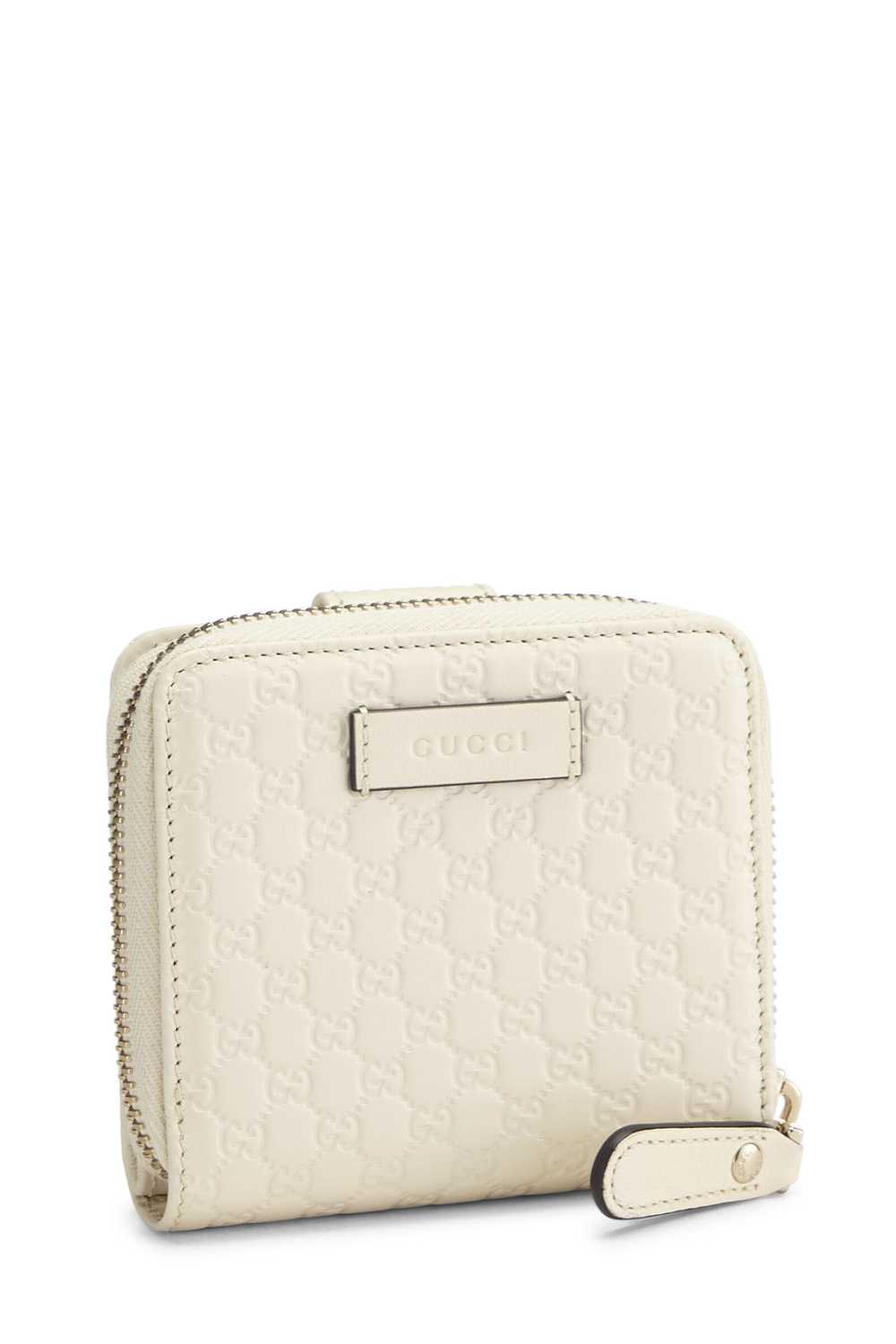 White Microguccissima French Compact Zip Wallet - image 2