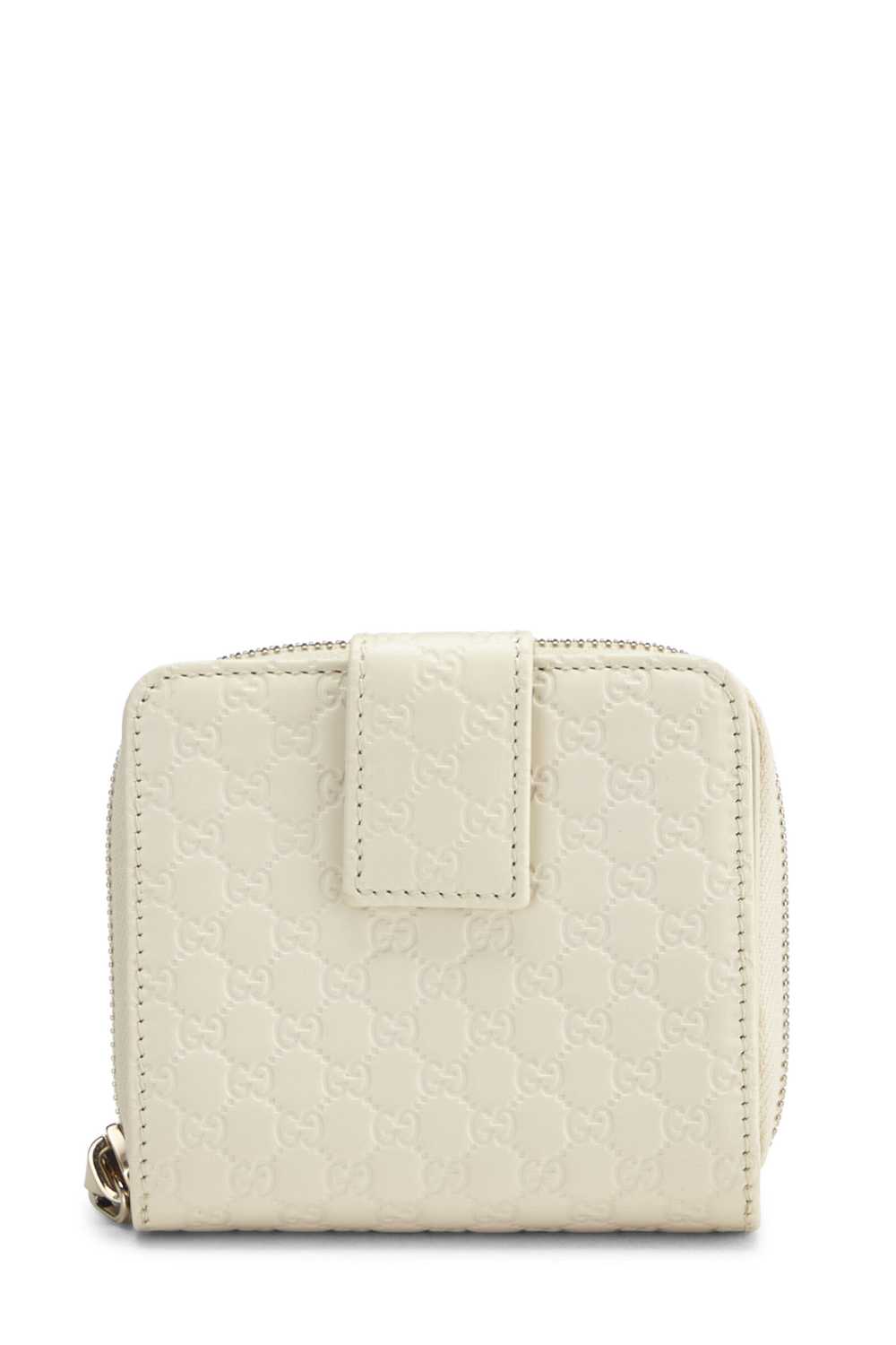 White Microguccissima French Compact Zip Wallet - image 3