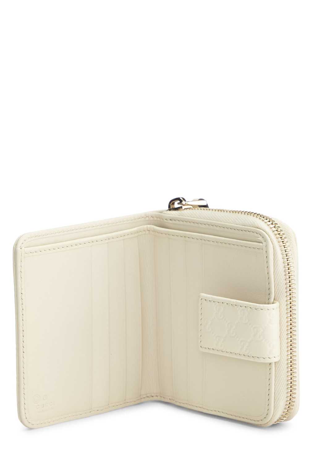 White Microguccissima French Compact Zip Wallet - image 4