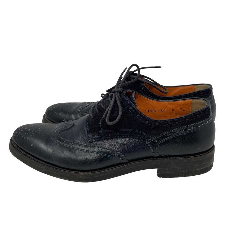 Santoni Suede and Leather Brogued Lace Ups - image 3