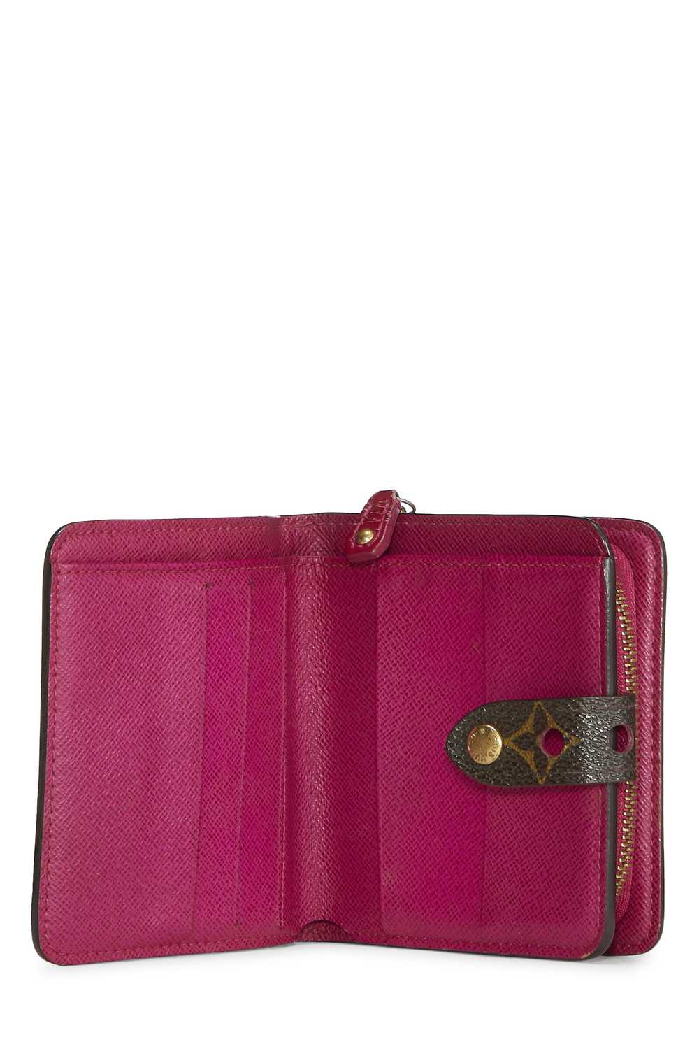 Pink Monogram Canvas Perforated Zippy Compact - image 4
