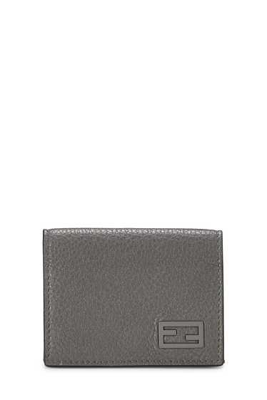 Grey Leather Tri-Fold Wallet