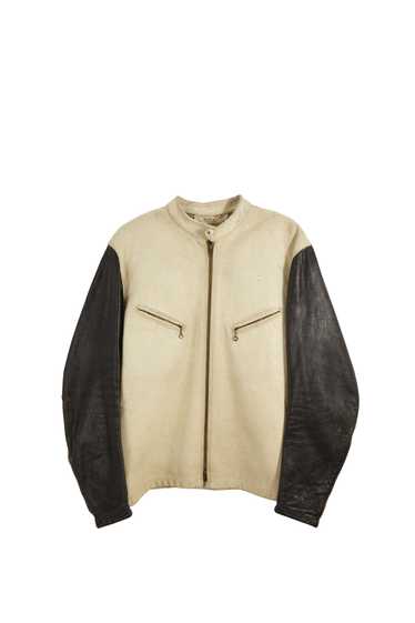 White Leather 1950s Bates Jacket