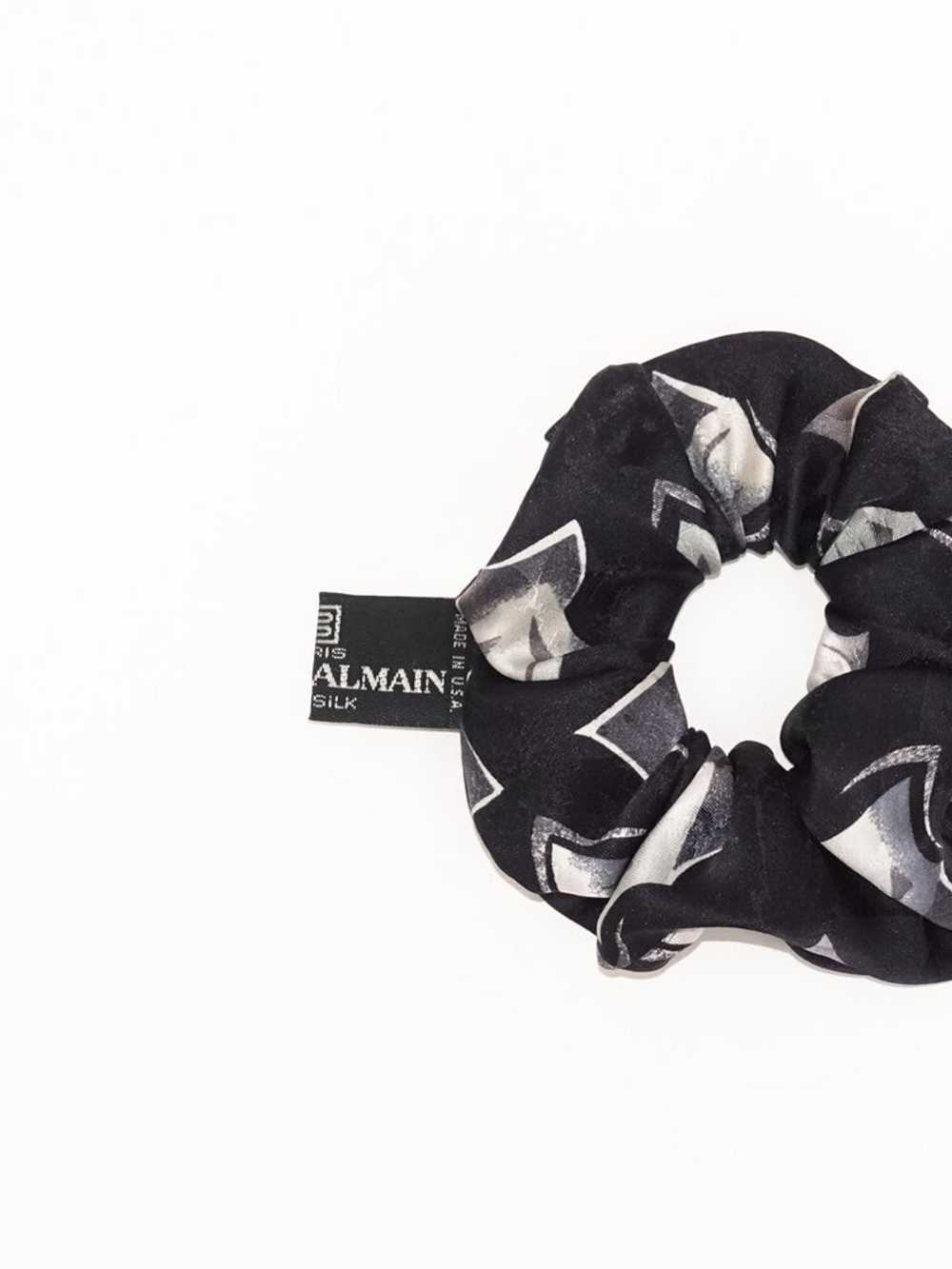 Balmain Silk Navy and Grey Abstract Luxury Scrunc… - image 2