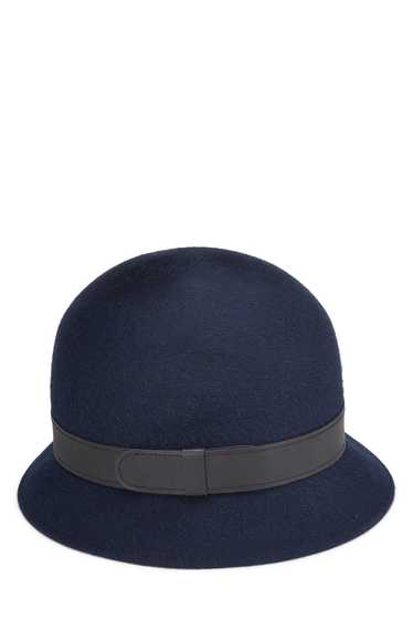 Navy Felt Cloche Hat