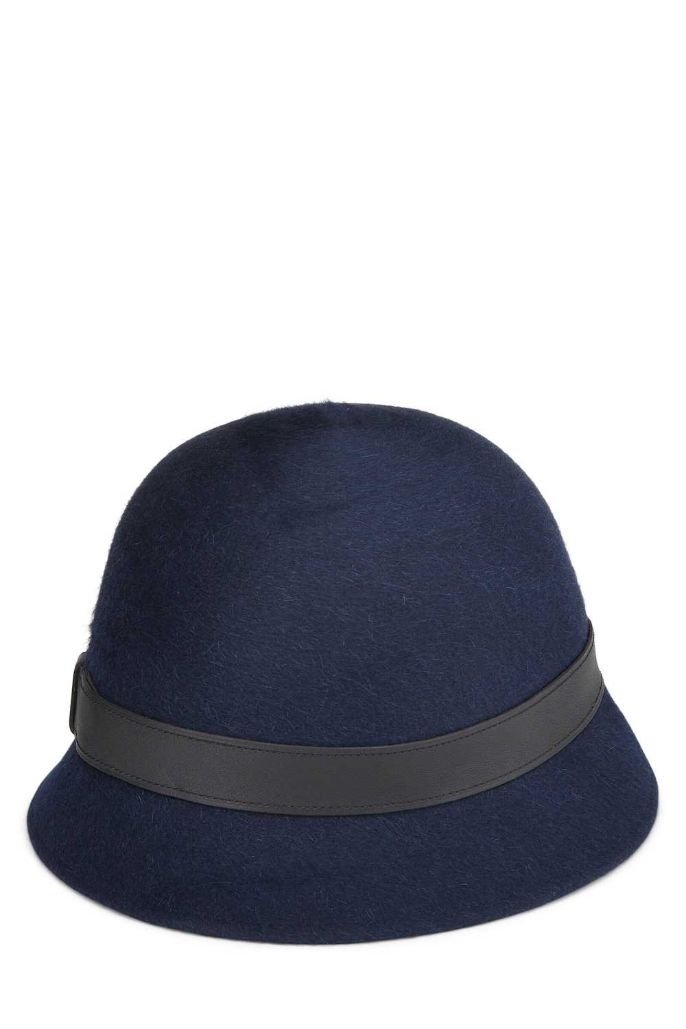 Navy Felt Cloche Hat - image 2