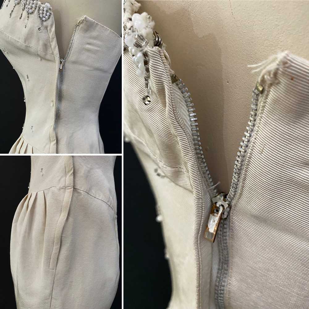 50s Beaded Strapless Dress With Bolero Jacket - image 10