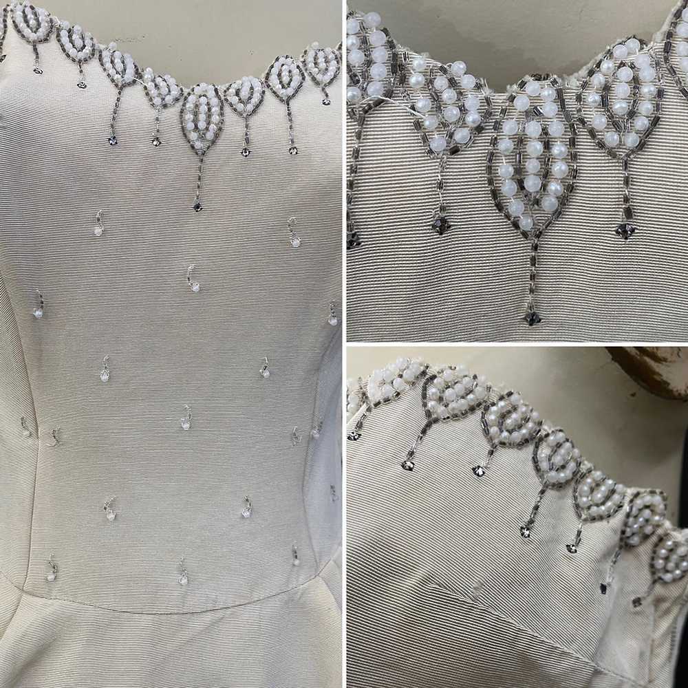 50s Beaded Strapless Dress With Bolero Jacket - image 5